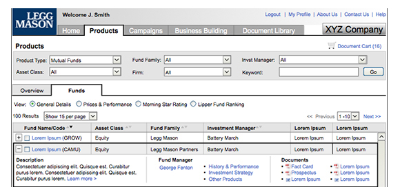 Legg Mason wireframe