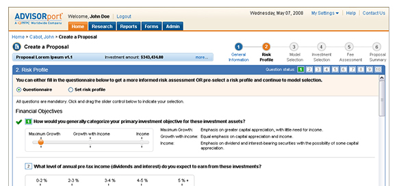 PNC AdvisorPort graphical comp