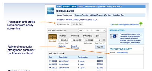 AMEX wireframe